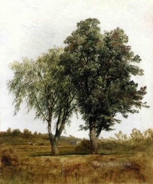 ジョン・フレデリック・ケンセット Painting - 木の研究 ルミニズムの風景 ジョン・フレデリック・ケンセット
